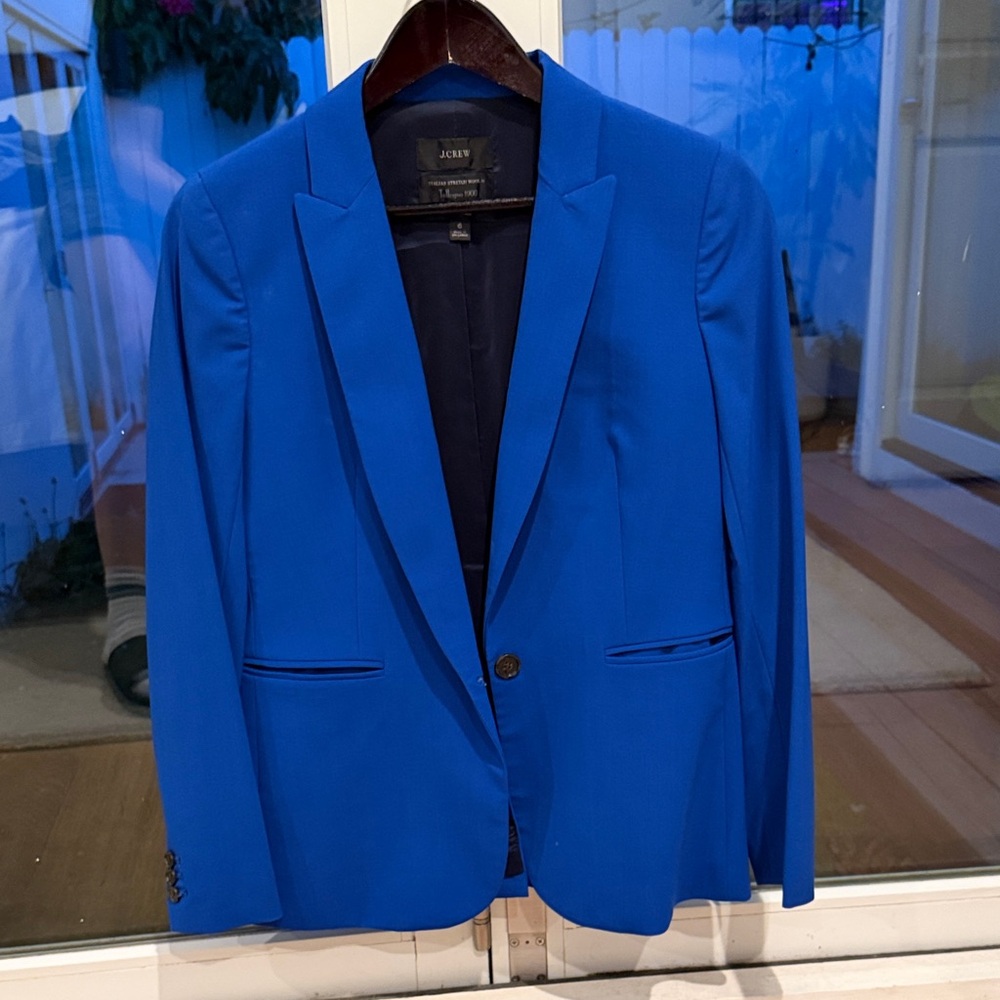 J. Crew women’s  Bright full suit - Blue Single-Button Blazazer and pants